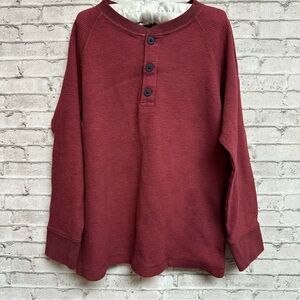 Class Club Boys 4/5 Burgundy Red Shirt Waffle Long Sleeve NEW NWT
